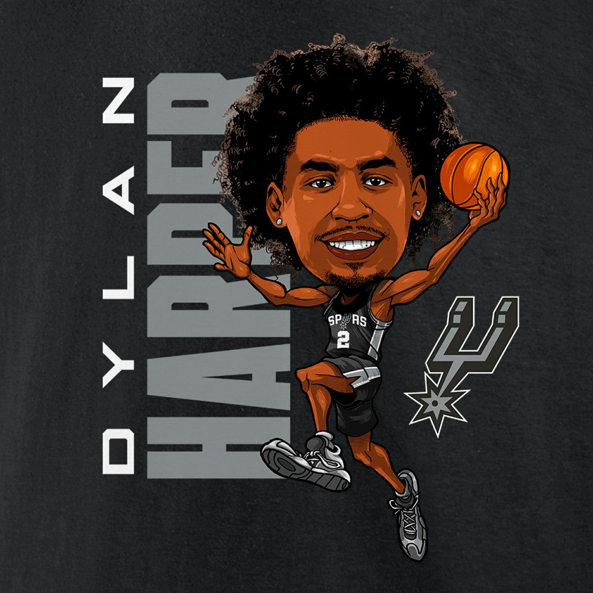 Dylan Harper San Antonio Spurs Caricature T-Shirt