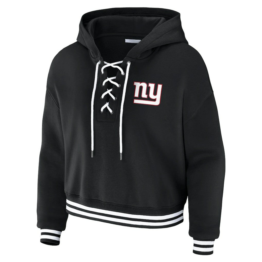 WEAR by Erin Andrews Women's Lace-Up Fleece Hoodie - New York Giants Hoodies