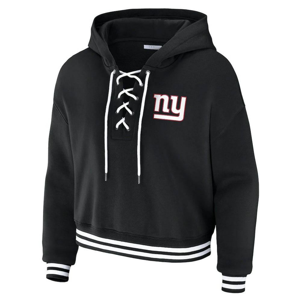 WEAR by Erin Andrews Women's Lace-Up Fleece Hoodie - New York Giants Hoodies