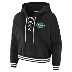WEAR by Erin Andrews Women's Lace-Up Fleece Hoodie - New York Jets Hoodies