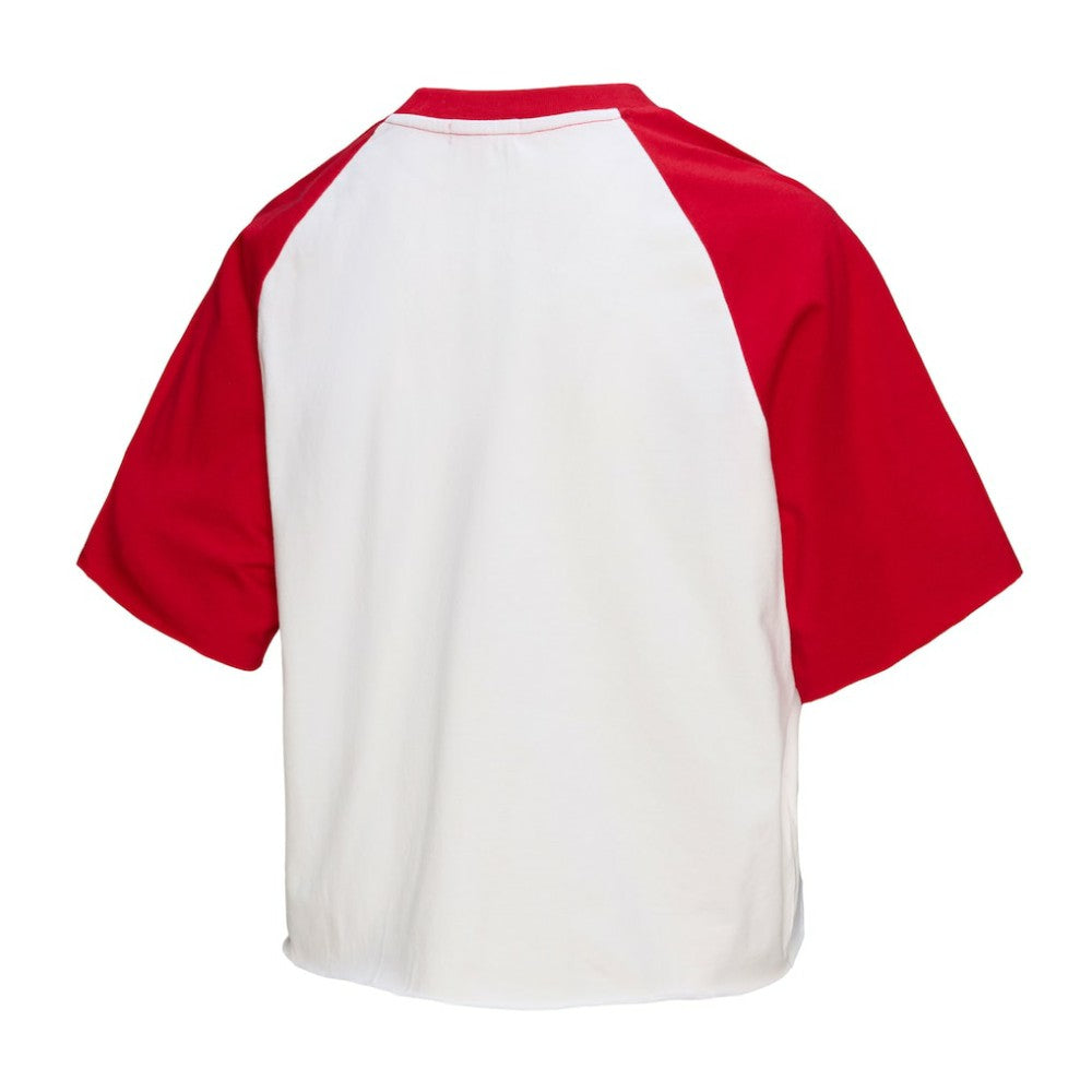 White Philadelphia Phillies Mitchell & Ness Women's Cropped Raglan Boxy T-Shirt