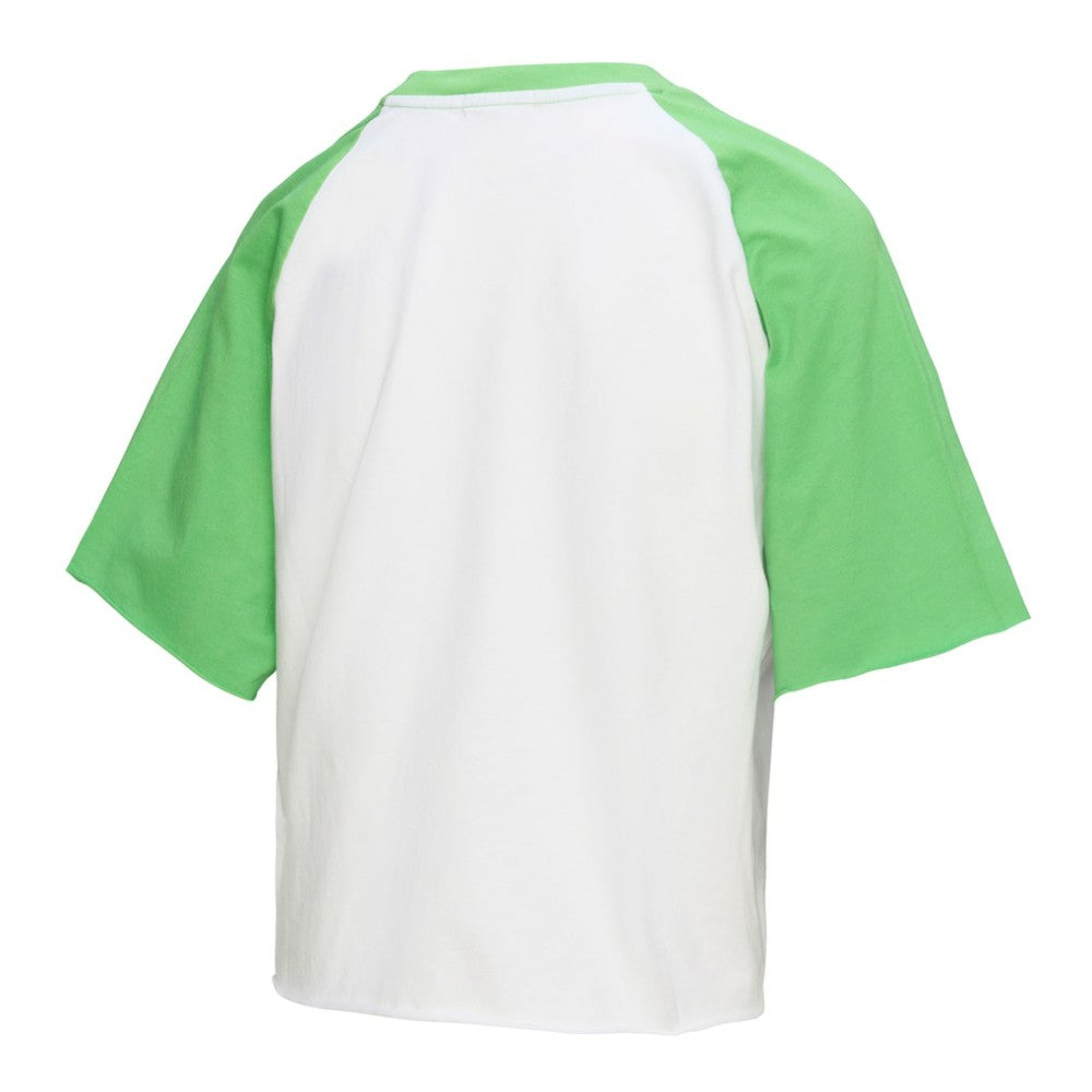 White Philadelphia Phillies Mitchell & Ness Women's Cropped Raglan Mascot Boxy T-Shirt