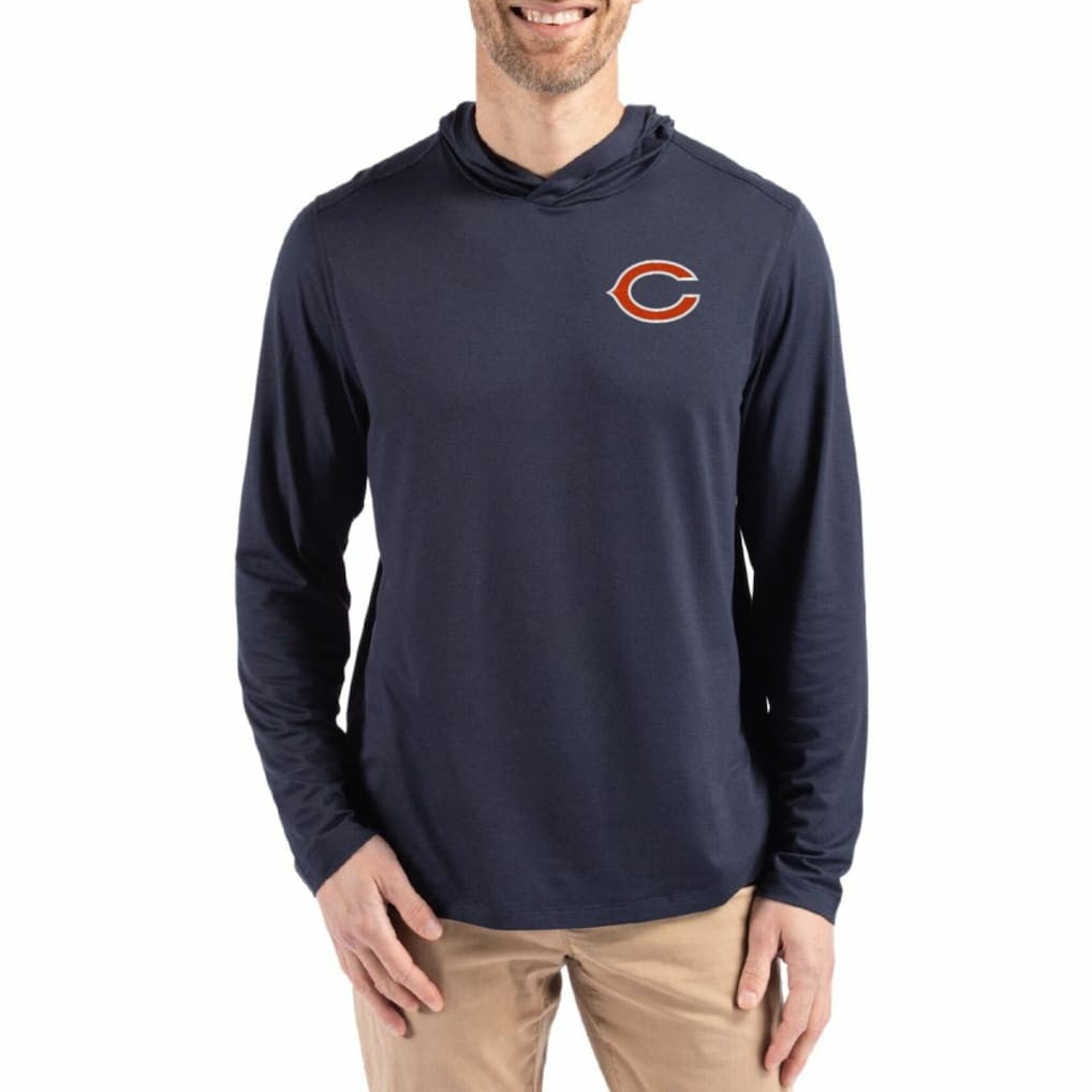 Cutter & Buck Coastline Epic Comfort Eco Recycled Long Sleeve Hoodie T-Shirt - Chicago Bears Hoodies