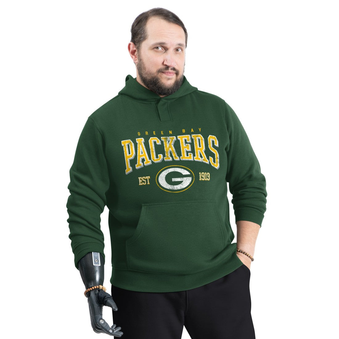 G-III Sports by Carl Banks Adaptive Team Spirit Graphic Fleece Pullover Hoodie - Green Bay Packers Hoodies