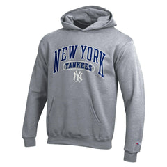 Gray New York Yankees Champion Youth Powerblend Fleece Hoodie