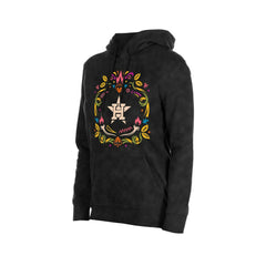 Black Houston Astros New Era Women's Día de Muertos Mineral Wash Hoodie Sweatshirt
