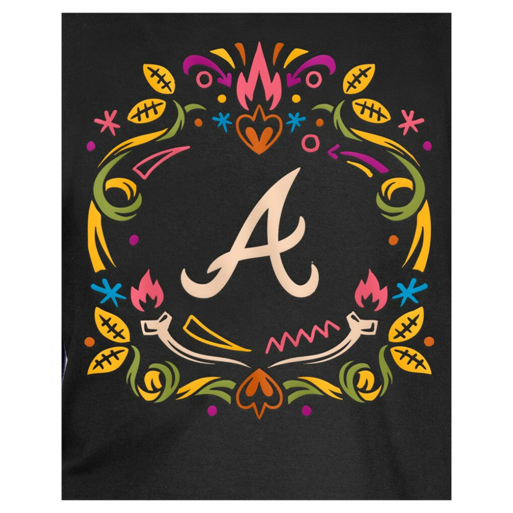 Black Atlanta Braves New Era Youth Día de los Muertos T-Shirt