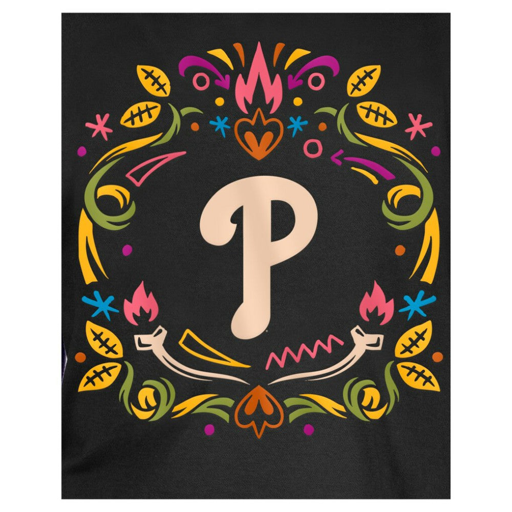 Black Philadelphia Phillies New Era Youth Día de los Muertos T-Shirt