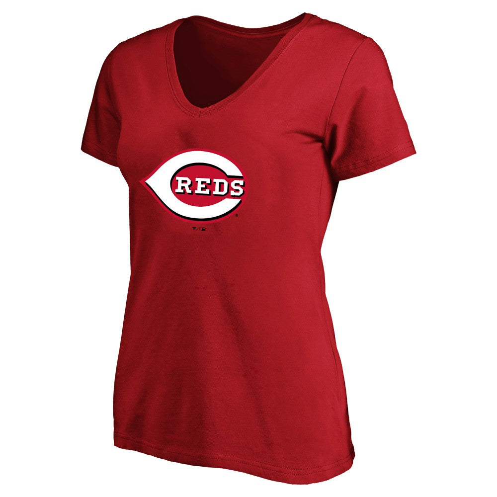 Red Elly De La Cruz Cincinnati Reds Profile Women's Plus Size Name & Number V-Neck T-Shirt