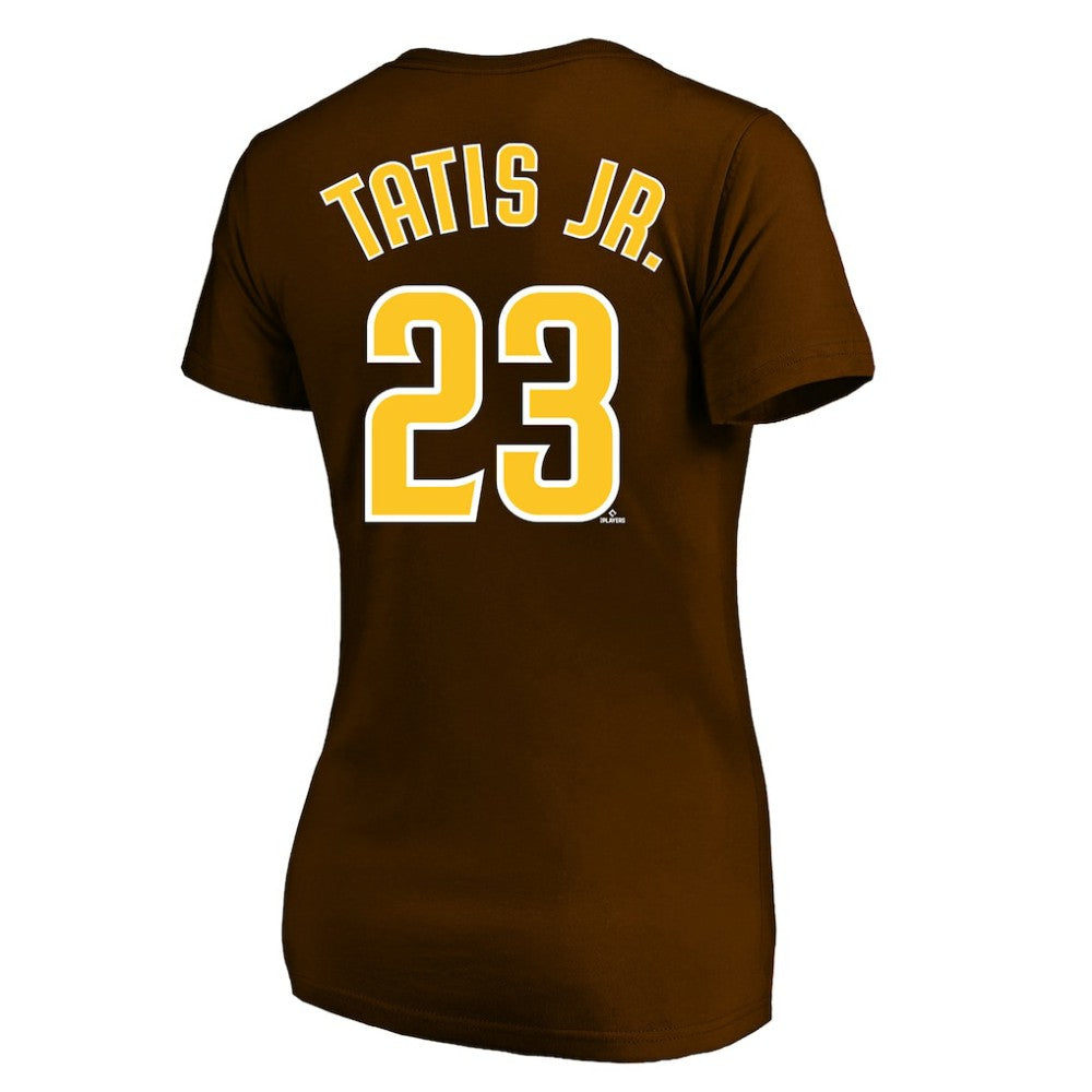 Brown Fernando Tatis Jr. San Diego Padres Profile Women's Plus Size Name & Number V-Neck T-Shirt