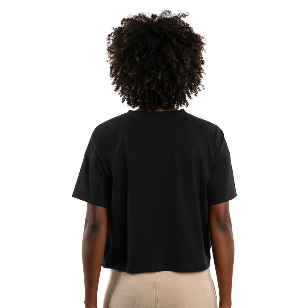 Black Seattle Mariners Starter Women's Rhinestone Sprinkle Boxy Cropped T-Shirt