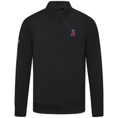 Black Los Angeles Angels Levelwear Upright Insignia Tri-Blend Quarter-Zip Pullover