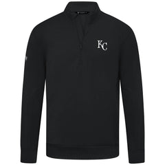 Black Kansas City Royals Levelwear Upright Insignia Tri-Blend Quarter-Zip Pullover