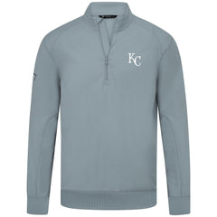 Gray Kansas City Royals Levelwear Upright Insignia Tri-Blend Quarter-Zip Pullover