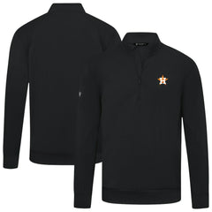 Black Houston Astros Levelwear Upright Insignia Tri-Blend Quarter-Zip Pullover