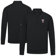 Black Texas Rangers Levelwear Upright Insignia Tri-Blend Quarter-Zip Pullover