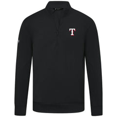 Black Texas Rangers Levelwear Upright Insignia Tri-Blend Quarter-Zip Pullover