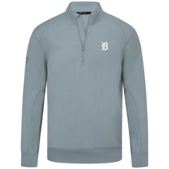 Gray Detroit Tigers Levelwear Upright Insignia Tri-Blend Quarter-Zip Pullover