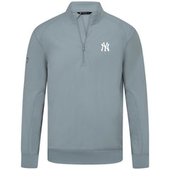 Gray New York Yankees Levelwear Upright Insignia Tri-Blend Quarter-Zip Pullover