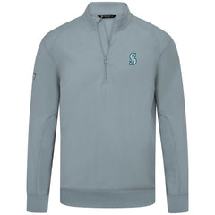 Gray Seattle Mariners Levelwear Upright Insignia Tri-Blend Quarter-Zip Pullover