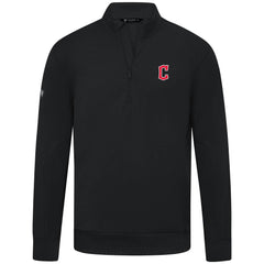 Black Cleveland Guardians Levelwear Upright Insignia Tri-Blend Quarter-Zip Pullover