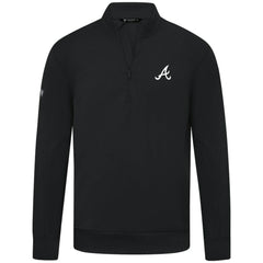 Black Atlanta Braves Levelwear Upright Insignia Tri-Blend Quarter-Zip Pullover