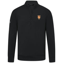Black New York Mets Levelwear Upright Insignia Tri-Blend Quarter-Zip Pullover