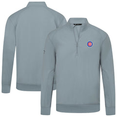 Gray Chicago Cubs Levelwear Upright Insignia Tri-Blend Quarter-Zip Pullover