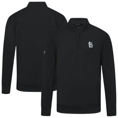 Black St. Louis Cardinals Levelwear Upright Insignia Tri-Blend Quarter-Zip Pullover