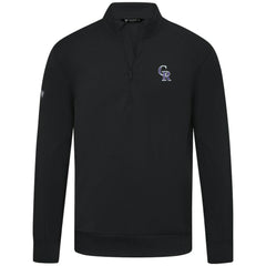 Black Colorado Rockies Levelwear Upright Insignia Tri-Blend Quarter-Zip Pullover