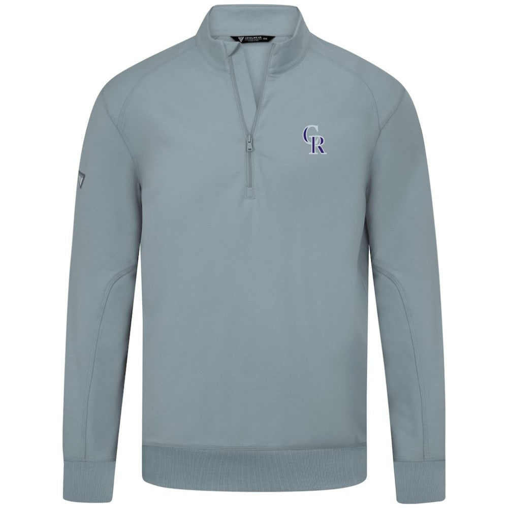 Gray Colorado Rockies Levelwear Upright Insignia Tri-Blend Quarter-Zip Pullover