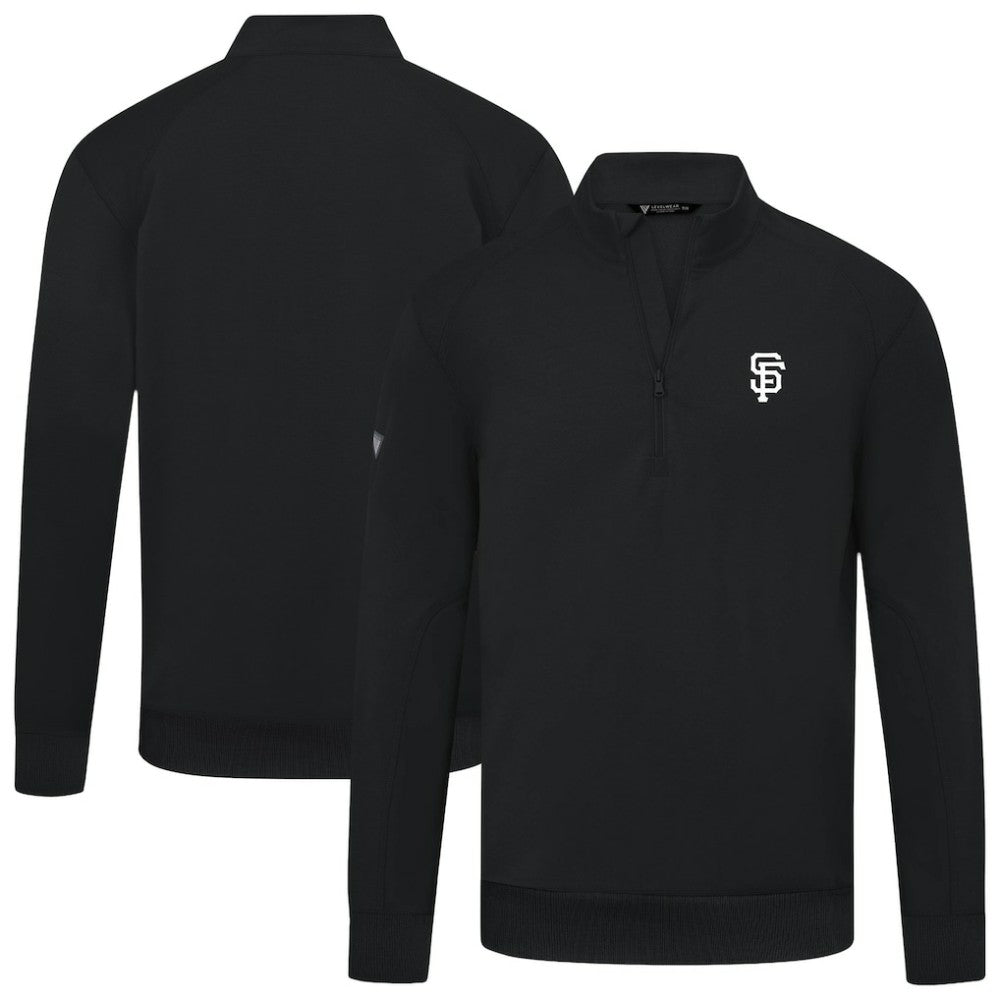 Black San Francisco Giants Levelwear Upright Insignia Tri-Blend Quarter-Zip Pullover