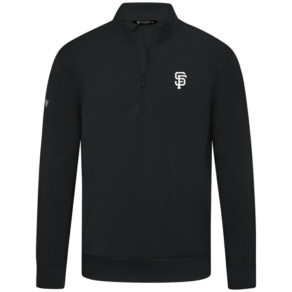 Black San Francisco Giants Levelwear Upright Insignia Tri-Blend Quarter-Zip Pullover