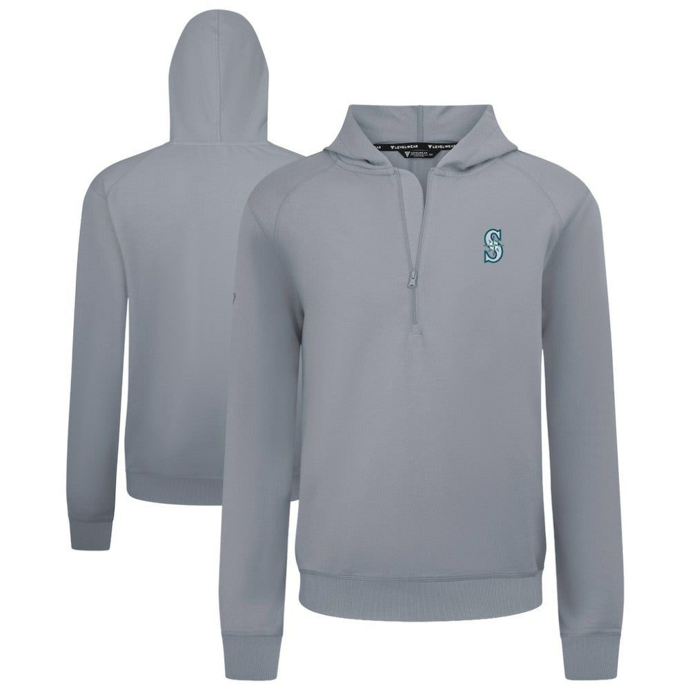 Gray Seattle Mariners Levelwear Technic Insignia Quarter-Zip Hoodie