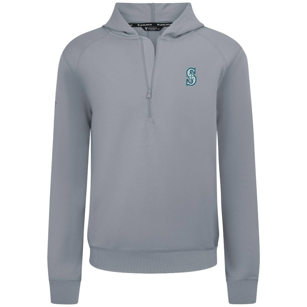 Gray Seattle Mariners Levelwear Technic Insignia Quarter-Zip Hoodie