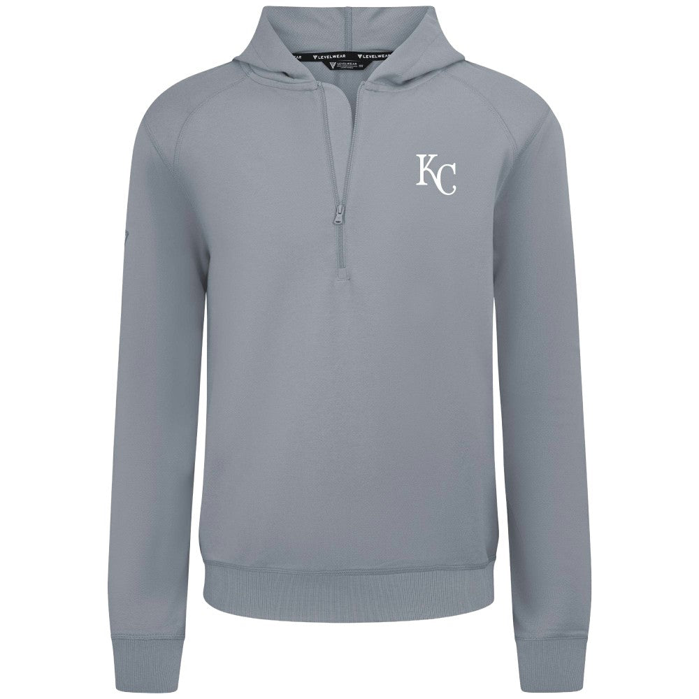 Gray Kansas City Royals Levelwear Technic Insignia Quarter-Zip Hoodie