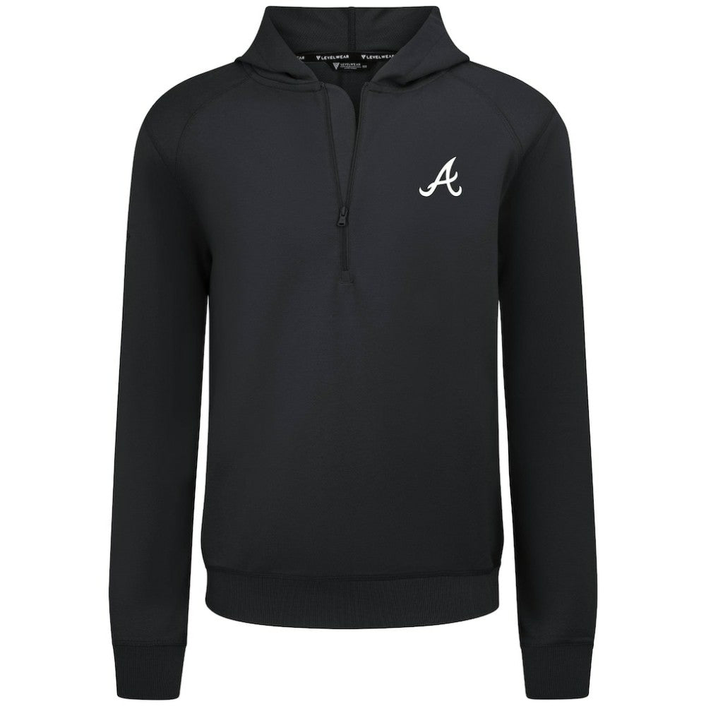 Black Atlanta Braves Levelwear Technic Insignia Quarter-Zip Hoodie