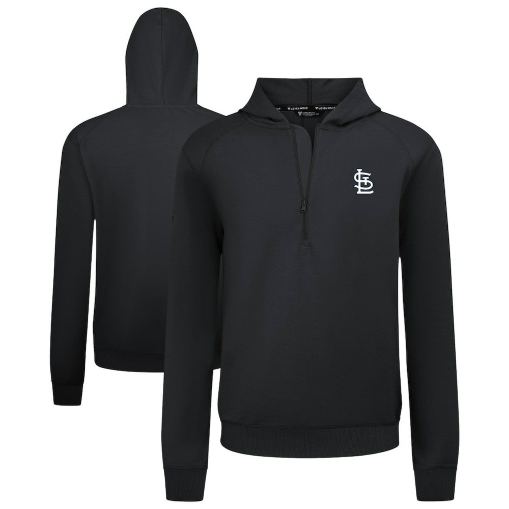 Black St. Louis Cardinals Levelwear Technic Insignia Quarter-Zip Hoodie