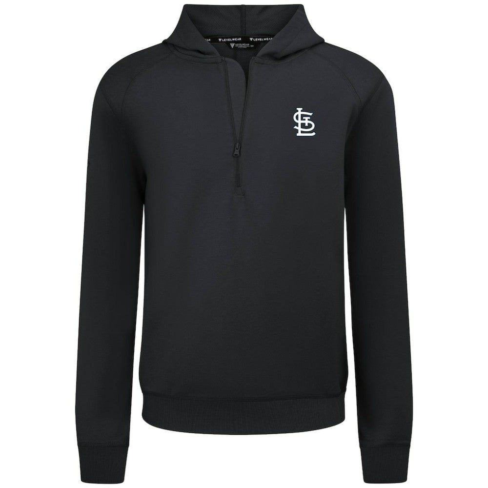 Black St. Louis Cardinals Levelwear Technic Insignia Quarter-Zip Hoodie