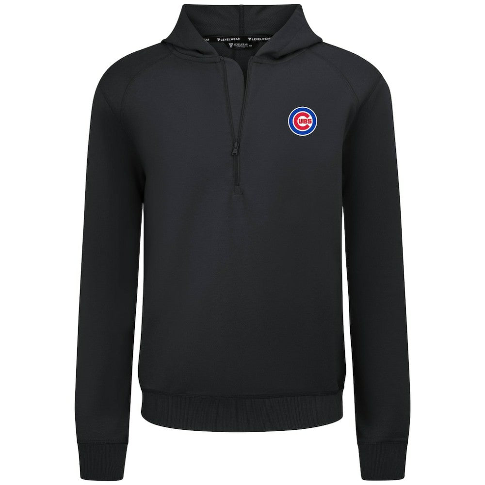 Black Chicago Cubs Levelwear Technic Insignia Quarter-Zip Hoodie