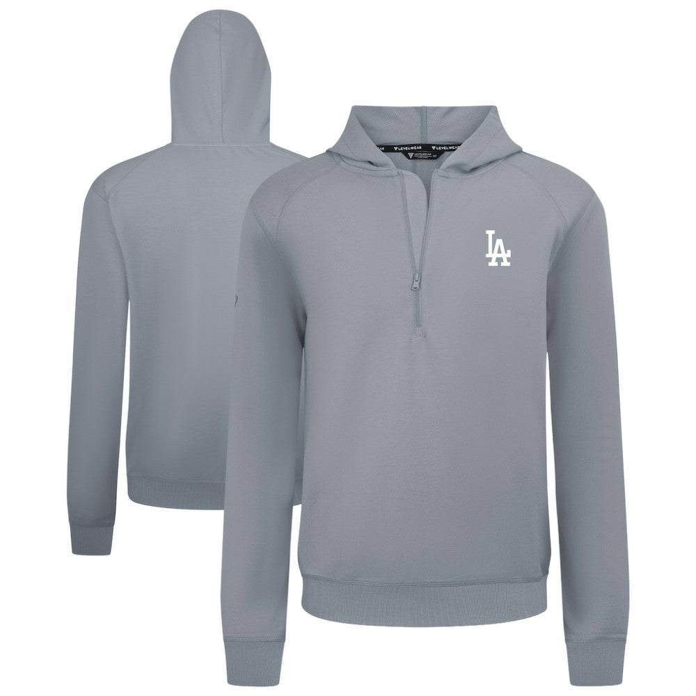 Gray Los Angeles Dodgers Levelwear Technic Insignia Quarter-Zip Hoodie