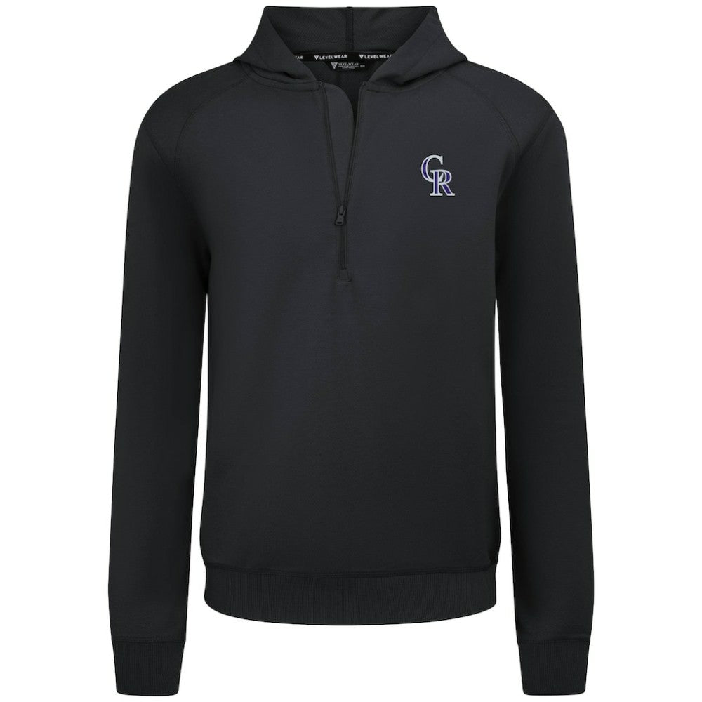 Black Colorado Rockies Levelwear Technic Insignia Quarter-Zip Hoodie