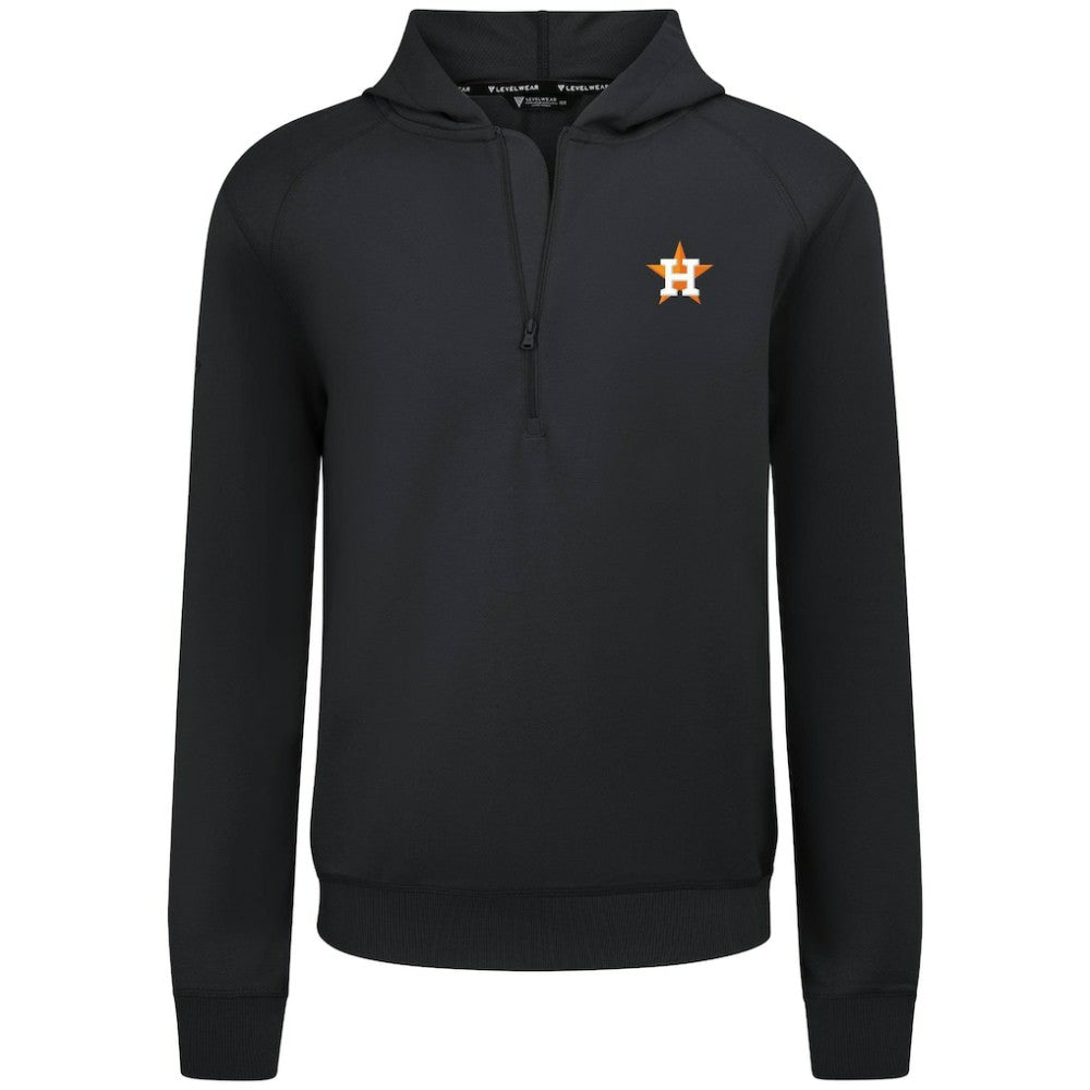 Black Houston Astros Levelwear Technic Insignia Quarter-Zip Hoodie