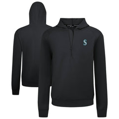Black Seattle Mariners Levelwear Technic Insignia Quarter-Zip Hoodie