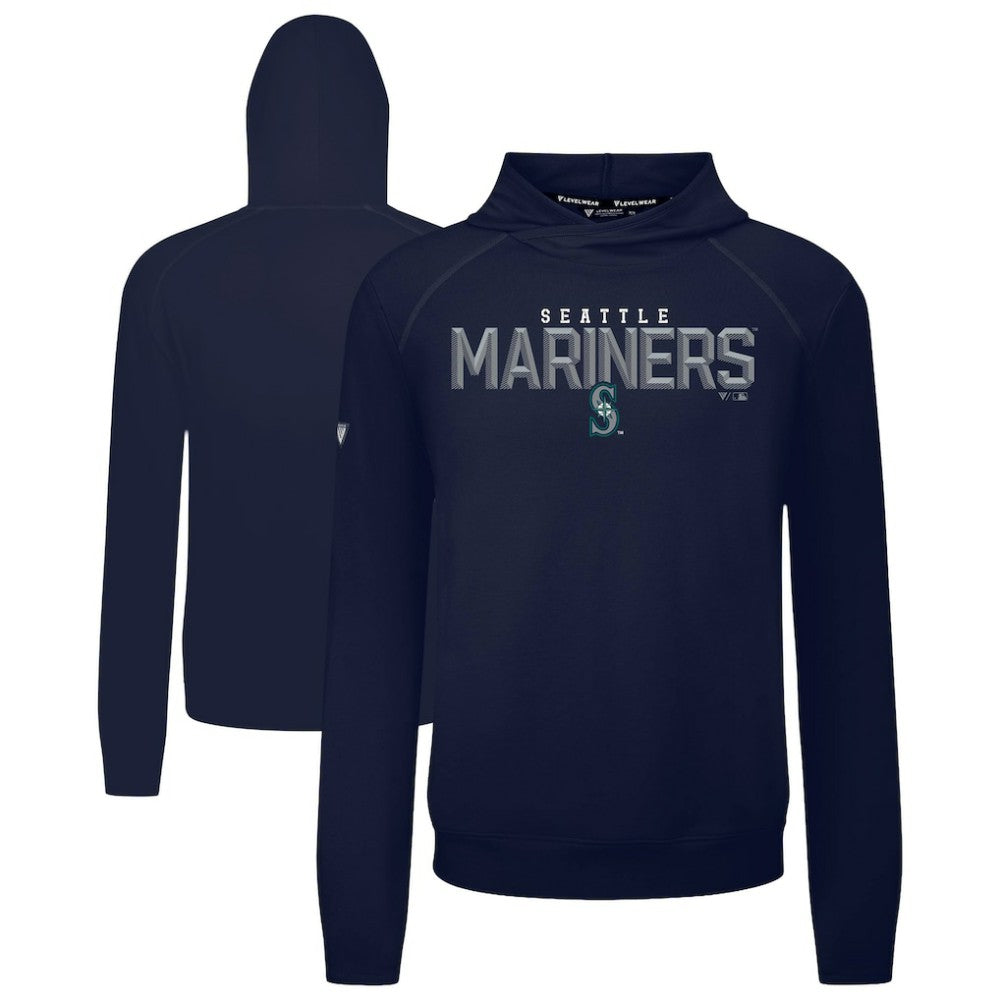 Navy Seattle Mariners Levelwear Mandate Carve Tri-Blend Hoodie