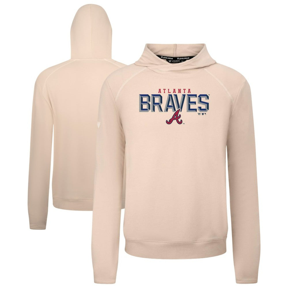 Khaki Atlanta Braves Levelwear Mandate Carve Tri-Blend Hoodie