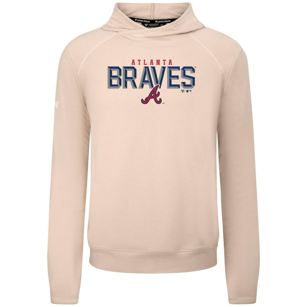 Khaki Atlanta Braves Levelwear Mandate Carve Tri-Blend Hoodie
