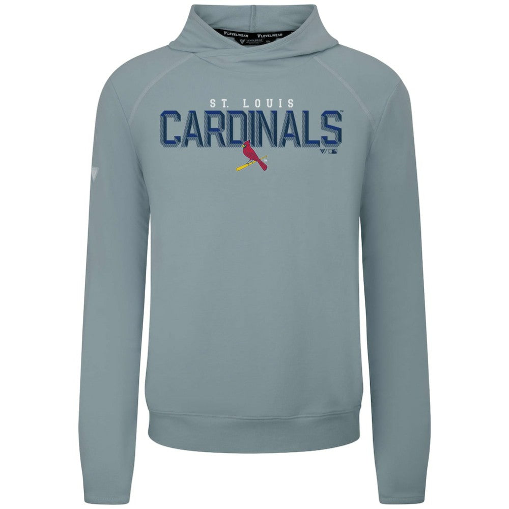 Gray St. Louis Cardinals Levelwear Mandate Carve Tri-Blend Hoodie