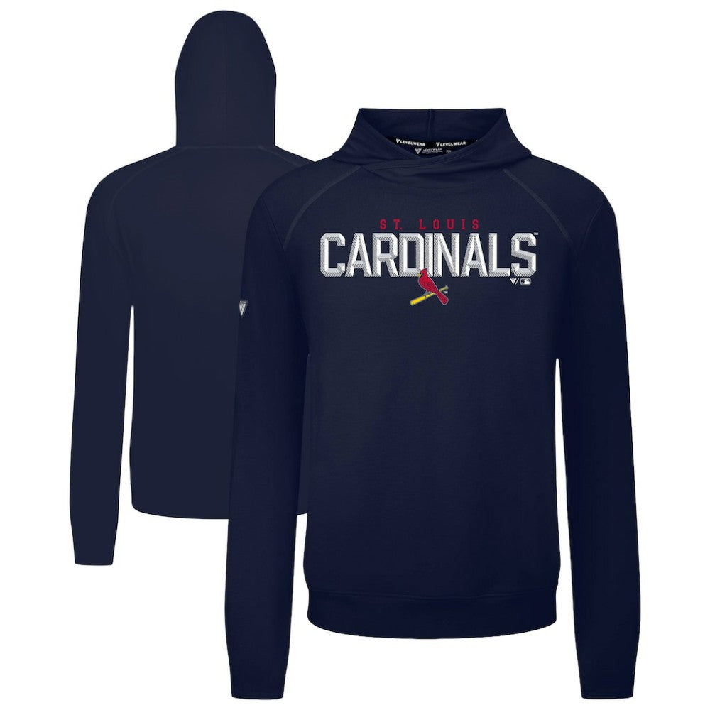Navy St. Louis Cardinals Levelwear Mandate Carve Tri-Blend Hoodie