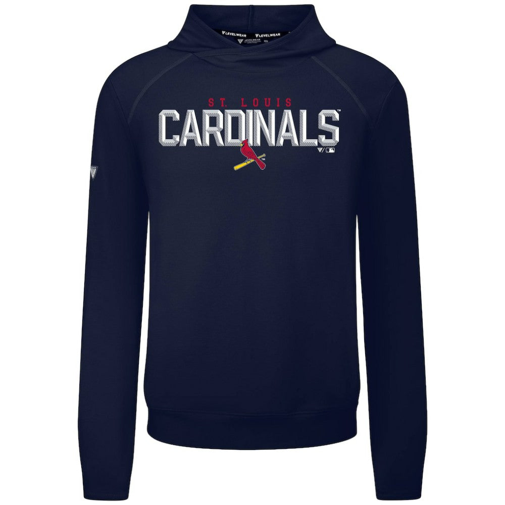Navy St. Louis Cardinals Levelwear Mandate Carve Tri-Blend Hoodie